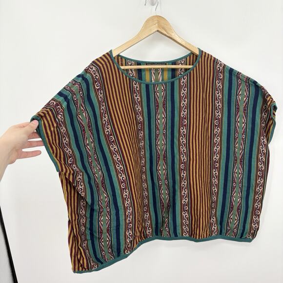 Peruvian Connection Poncho Tunic XLarge XXLarge 3D Pima Cotton Southwest Aztec - Picture 1 of 8